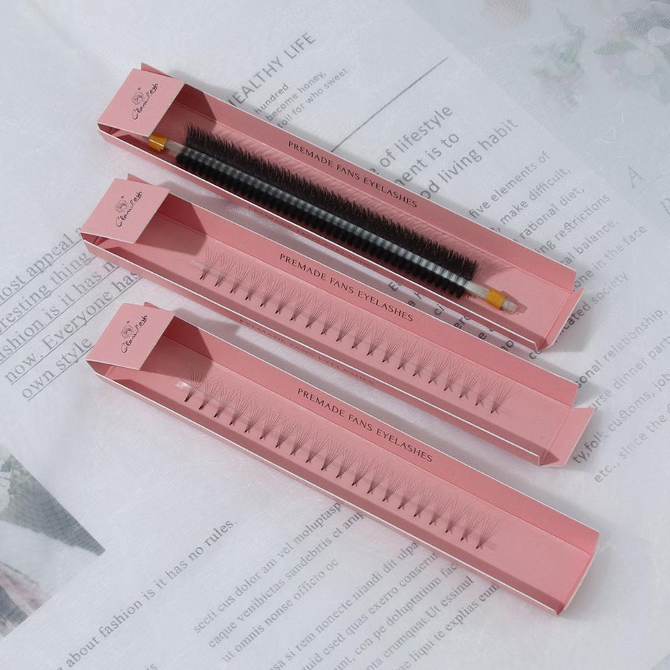GLAMLASH 2d 3d 4d 5d 6d 600 Fans Premade Volume Fan C/D Natural Long Natural Soft Handmade Synthetic Hair Eyelashes Extension