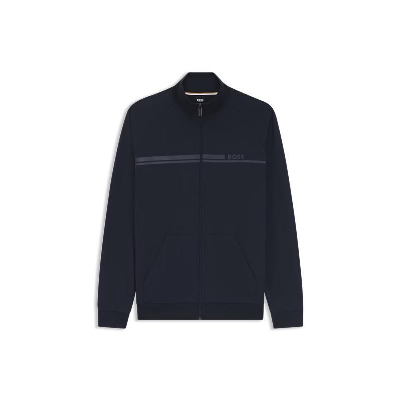BOSS Men s Striped Logo Cotton Jacket L темно-синий