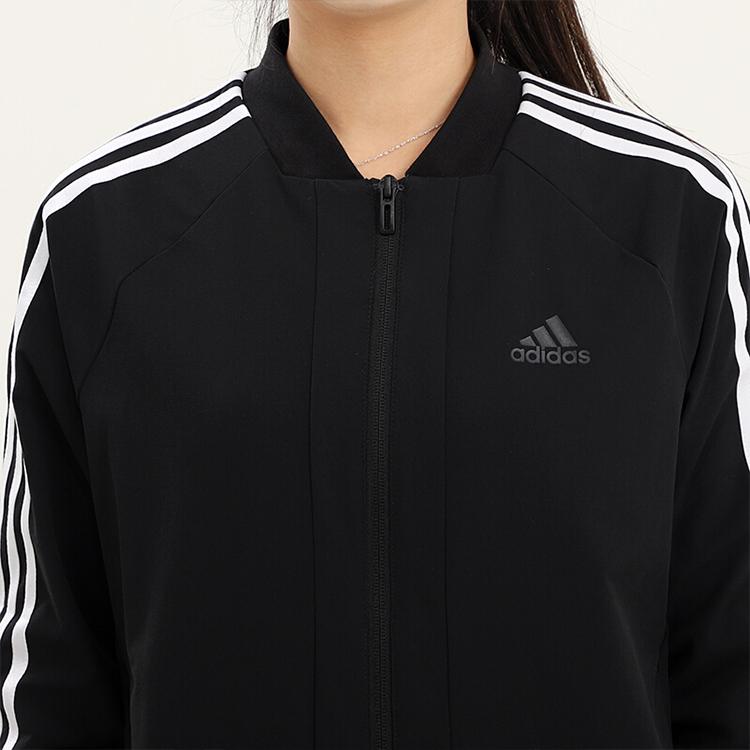 Adidas Logo Printed Casual Jacket Women Jackets Black GF0189