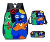 Rainbow Friends Three-Piece Set, Primary And Secondary School Students Satchel, Animation Cartoon Pencil Case, Large Capacity, And Wear-Resistant