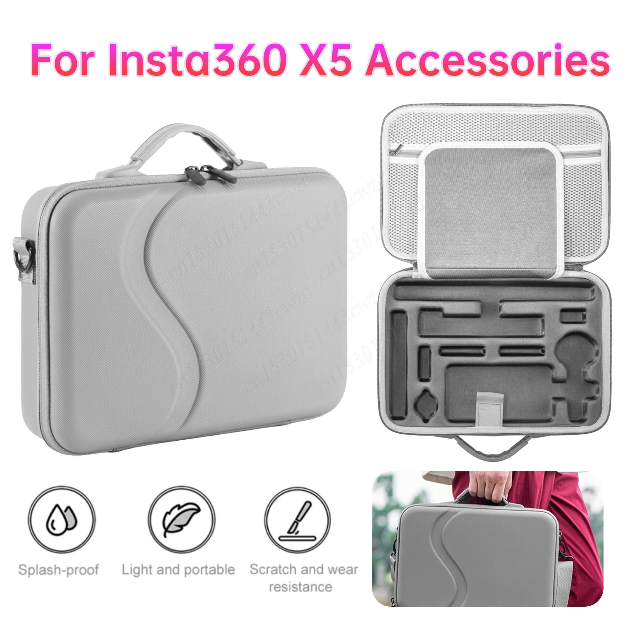 

Carrying Case for Insta360 X5 Sports Camera Shockproof Shell Shoulder Bag Portable Protector Box Case Accessory for Insta 360 X5 серый