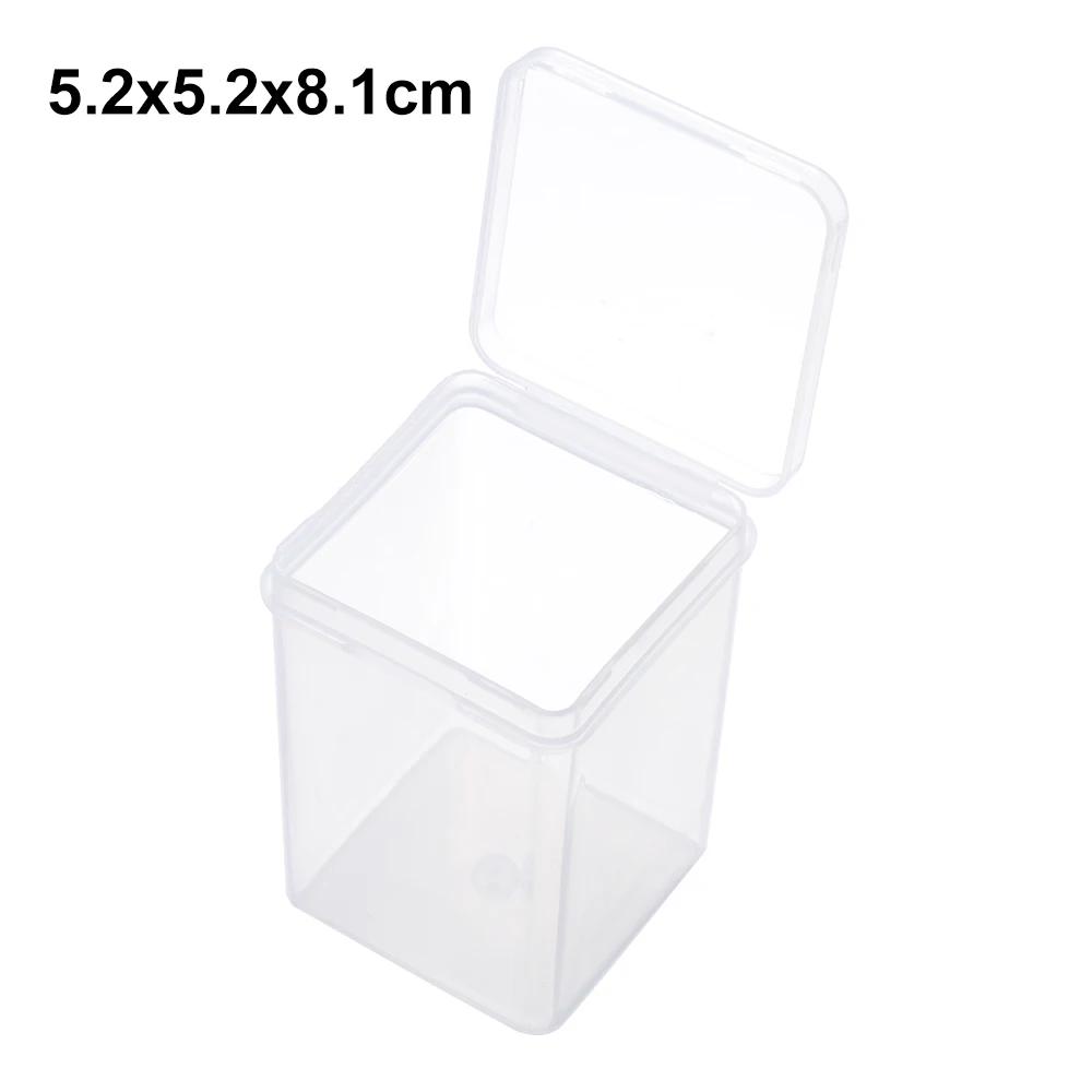 

1Pc Small Plastic Beads Containers Transparent Storage Box with Hinged Lid for Items Crafts Jewelry Package Transparent Cases As Picture
