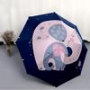 1pc Elephant Family Automatic Folding Umbrella - Compact 8-Rib Design, Durable Plastic & Iron, Lightweight for Outdoor Daily Use076