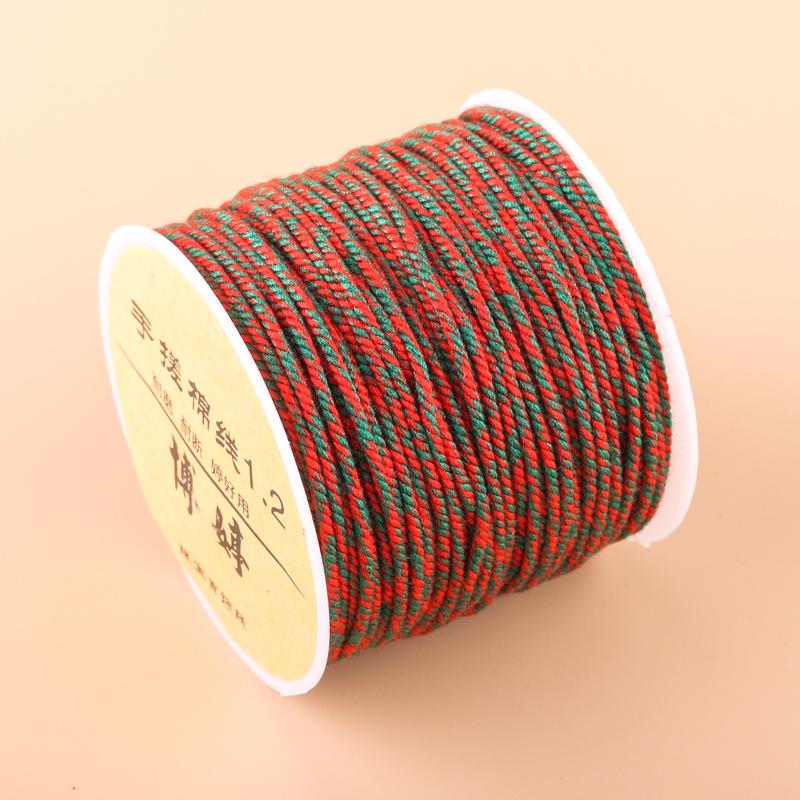 20m Multicolor Tie-Dyed Cotton Thread for DIY Moon Bodhi Bracelet