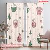 2pcs,2D Plane Printing Minimalist Curtains Cute Christmas Design_a (3) Polyester Fabric (without Rod) Festive Use for Living