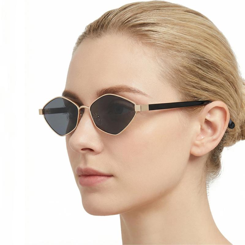 Small Polygon Women Sunglasses Light Weight Irregular Metal Sun Glasses For Ladies Fashion Travelling Driving Shades UV400