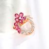 Women Delicate Flower Brooch Fashionable Elegant Scarf Buckle Decoration