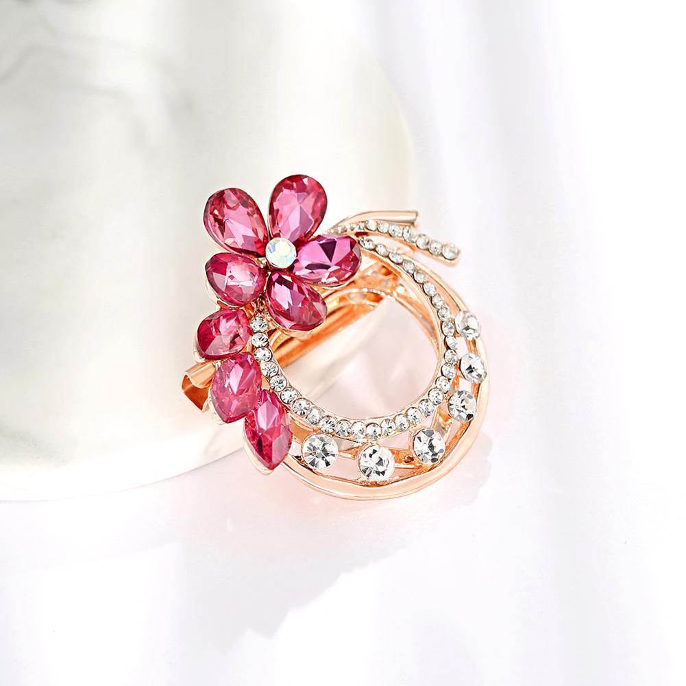 Women Delicate Flower Brooch Fashionable Elegant Scarf Buckle Decoration
