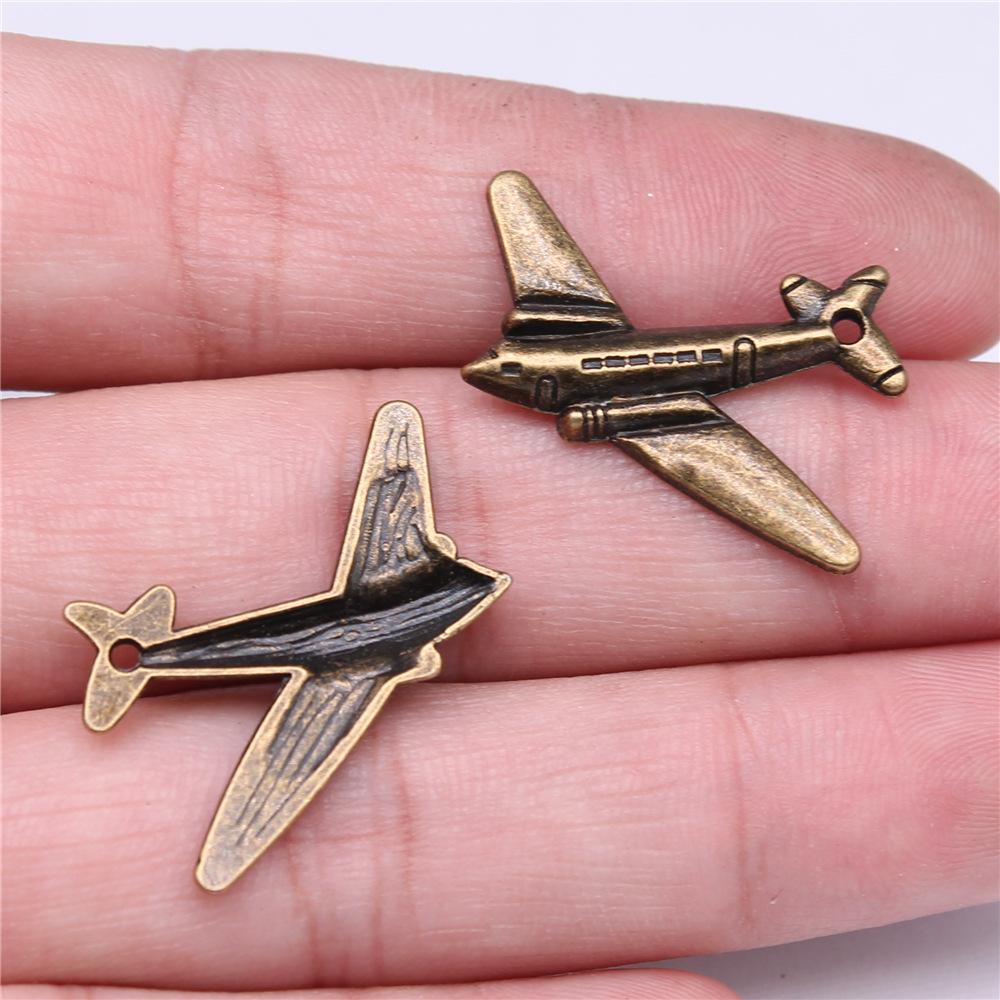 10pcs Vintage Bronze Color Travel Journey Aircraft Passport Trunk Charms Jewelry Making For Necklace Bracelet Keychain Making