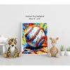 Basketball Graffiti Canvas Wall Art Prints,Graffiti Wall Art Sports Print Wall Decor Set of 3,Retro Colorful Baseball,Soccer,Basketball Print for Boy
