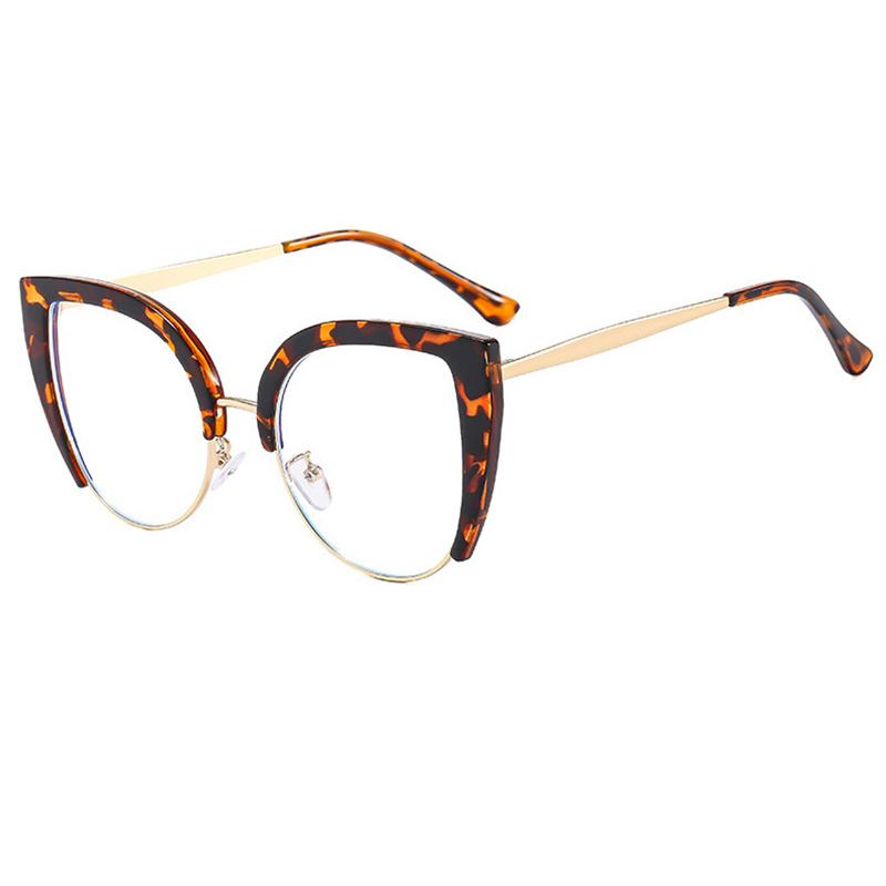 Women Cat Eye Glasses Luxury Brand Frames Optical Extra Large Eyeglasses Fashion Prescription Eyewear Anti Computer Blue Light