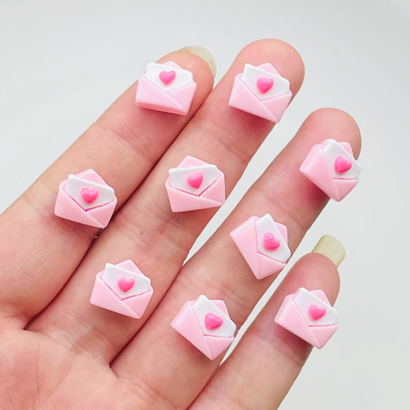 

30 Pcs New Cute Resin Mini Pink Envelope Flat Back Stone Figurines Diy Jewelry Wedding Scrapbook Manicure Accessories A57