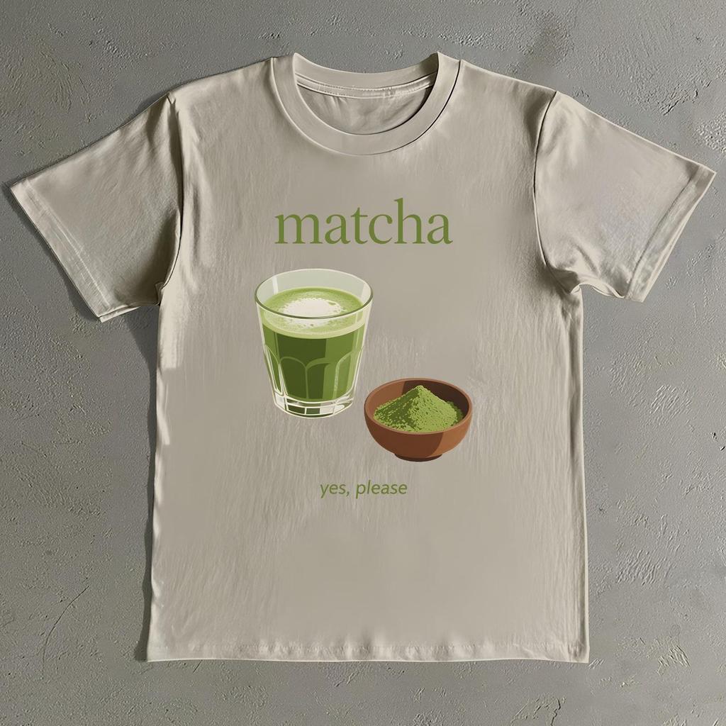 Retro Matcha Shirt - Matcha Yes Please T-Shirt - Unisex Heavy Cotton Tee