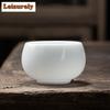 160ml Eisglasierte Weißporzellan Teetasse Handgefertigt Speckjade Meditation Arhat Tasse Große Teeschale Chazhan Kung Fu Teegeschirr Geschenke