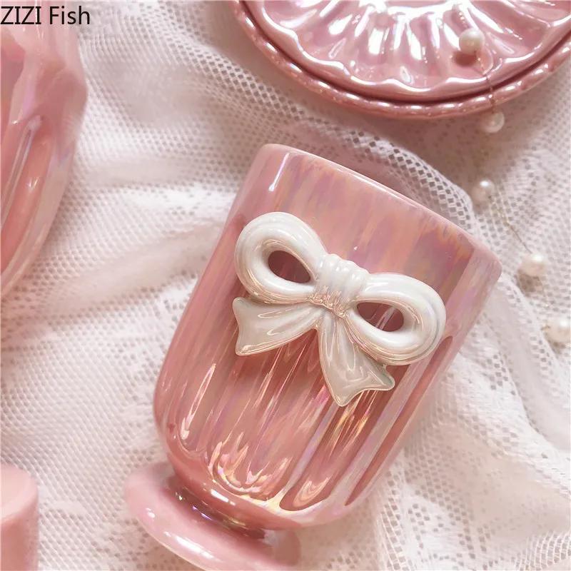 Zestaw łazienkowy Bowknot Kubek do płukania ust Dozownik mydła Mydelniczka Ceramiczny zestaw do mycia zębów Uchwyt na szczoteczki do zębów Zestaw akcesoriów łazienkowych hotelowych