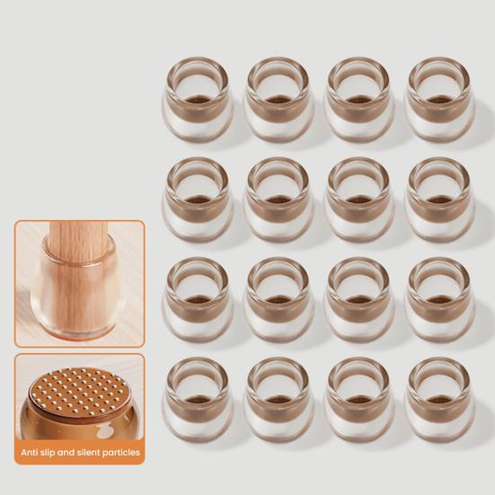 16Pcs Chair Leg Floor Protectors Stool Leg Protector Caps Anti-Slip Chair Leg Caps for Hardwood Floors Anti-Scratch Reduce Noise