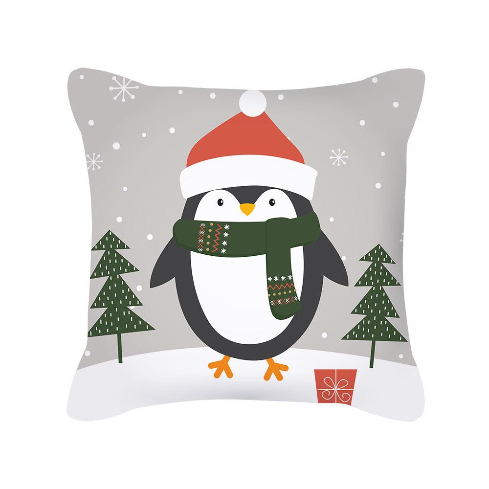 New Cartoon Christmas Pillow Cover Holiday Gift Square Cushion Cover Cushion Cover Pillow Cover