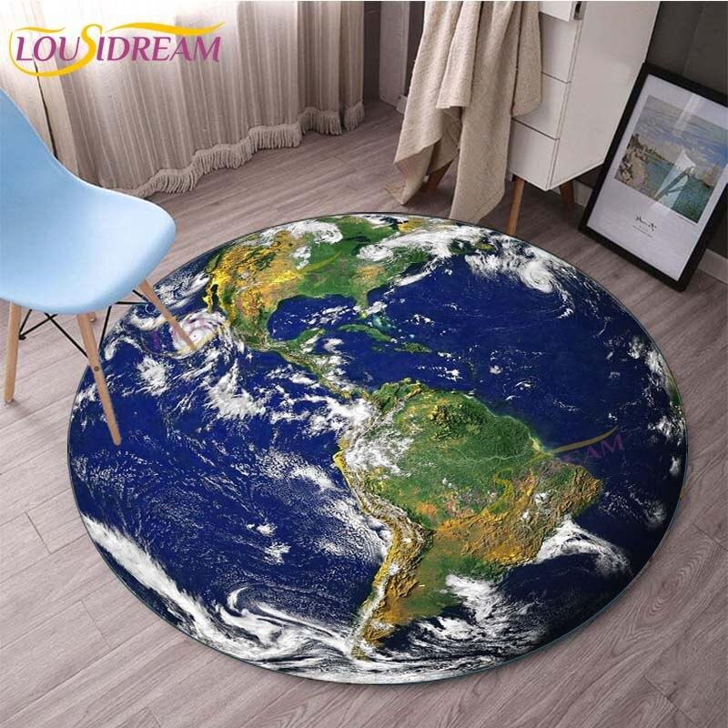 Basketball Round Mat Ying Yang Printed Earth Round Mat Bohemia Round Carpets Baby Play Crawl Carpets for Living Room Home Decor