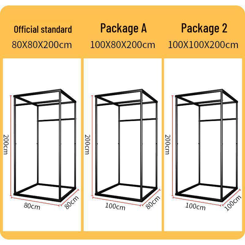 Временная переносная мобильная примерочная для магазинов одежды 80x80x200cm