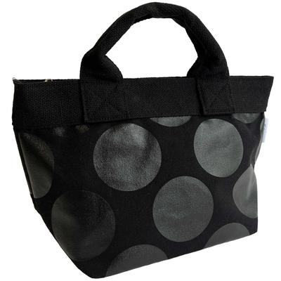 Noah Women's Tote Bag with Zipper (Polka Dot Black)
