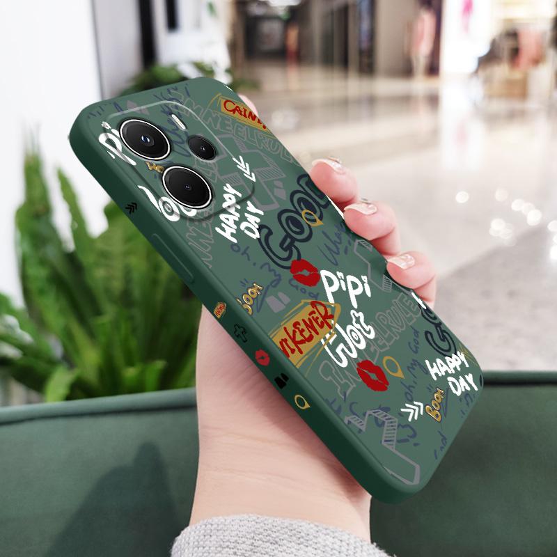 Trendy Graffiti Phone Case For Xiaomi Redmi Note 14 13 12 12S 11 11S 10 10S 15 15C 14C Pro Plus 4G 5G Liquid Silicone Cover