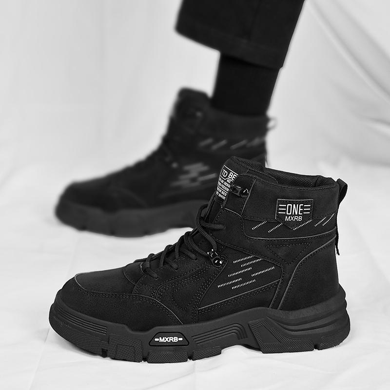 Módní zimní boty pro muže Módní pánské tenisky s vysokým svrškem Kotníkové boty Boty Dobrá kvalita Ležérní chůze Venkovní boty Tenisky Pánské