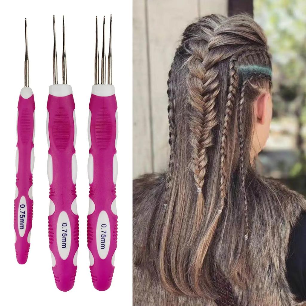 Dreadlocks Crochet Hooks with Handle Braid Hair Tool Dreadlock Crochet Needle 0.75mm
