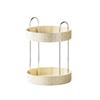 Cosmetic Accessories Organiser Rotating Shelf High Load Capacity Stainless Steel Frame Stoarge Tray for Home or Office