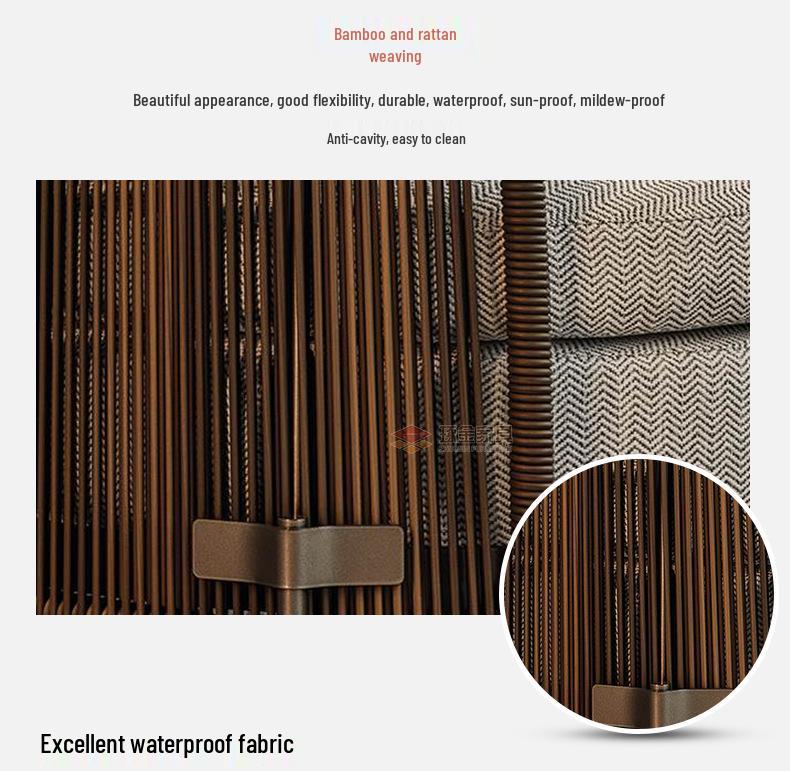 Nordic Outdoor Rattan Double Sofa for Balcony, Courtyard, Garden, or Villa.