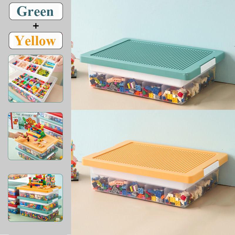 

Складной детский контейнер для хранения строительных блоков, прозрачный детский органайзер для игрушек, совместимый с Lego, пластиковый контейнер большой емкости