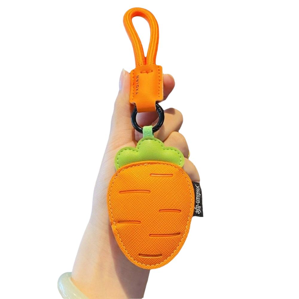 Eggplant PU Leather Bag Pendant Cartoon Car Keyring Funny Vegetable Keychain  Students
