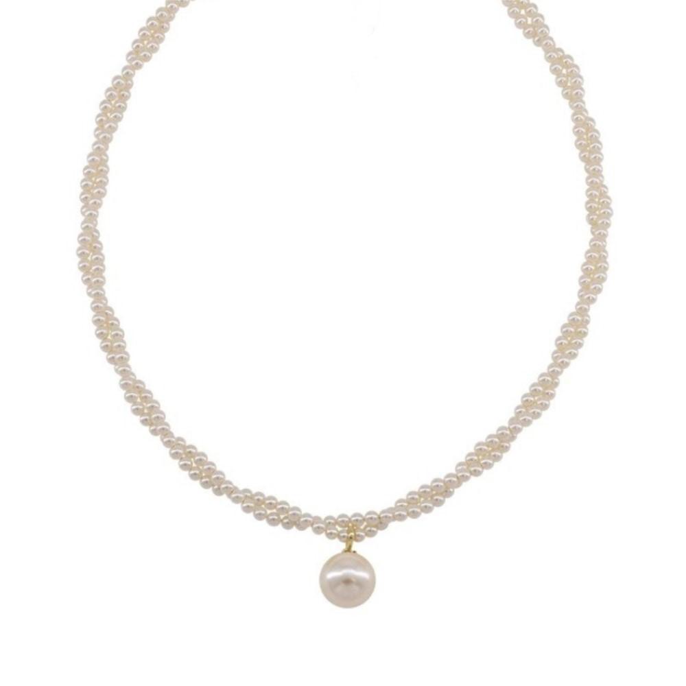 PANJBJ 925 Sterling Silver Pearl Necklace for Women Double Layer Bead Classic Sweet Romantic Design Jewelry Gift Dropshipping