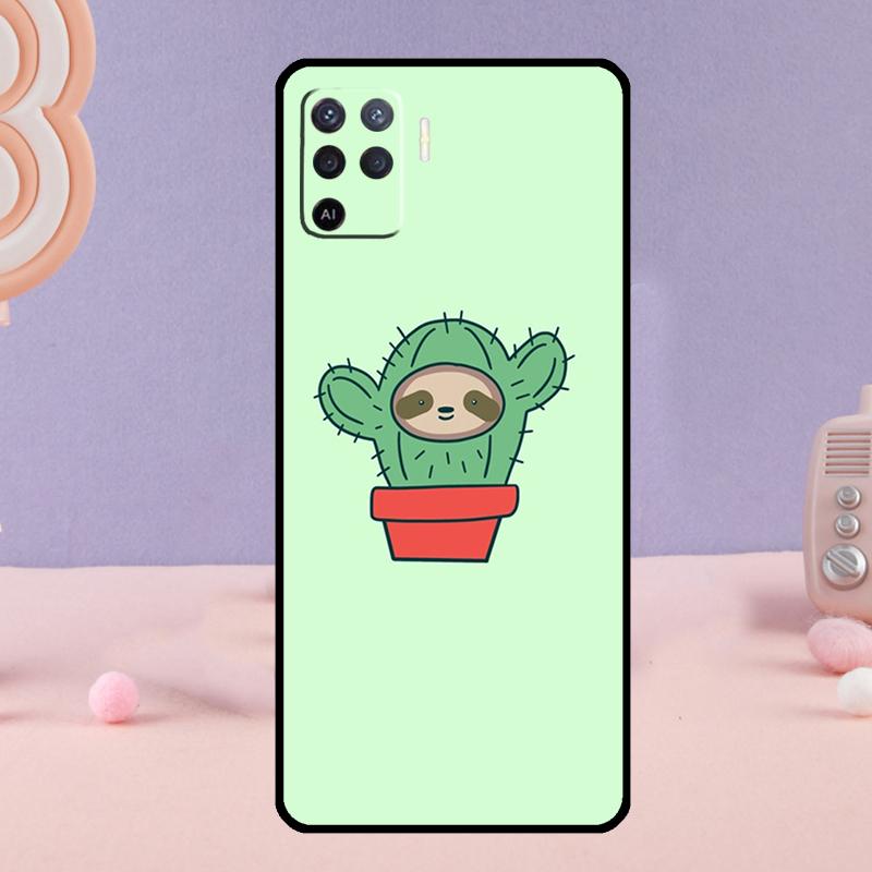 Cacti Sloths Phone Case For Oppo A38 A18 A58 A78 A98 A79 A40 A60 A80 A16 A76 A96 A15 A74 A94 A54 A77 A17