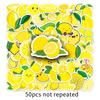 50 Lemon Graffiti Fruit Stickers for DIY Phone Cases & Luggage - Waterproof Cartoon Design for Kids