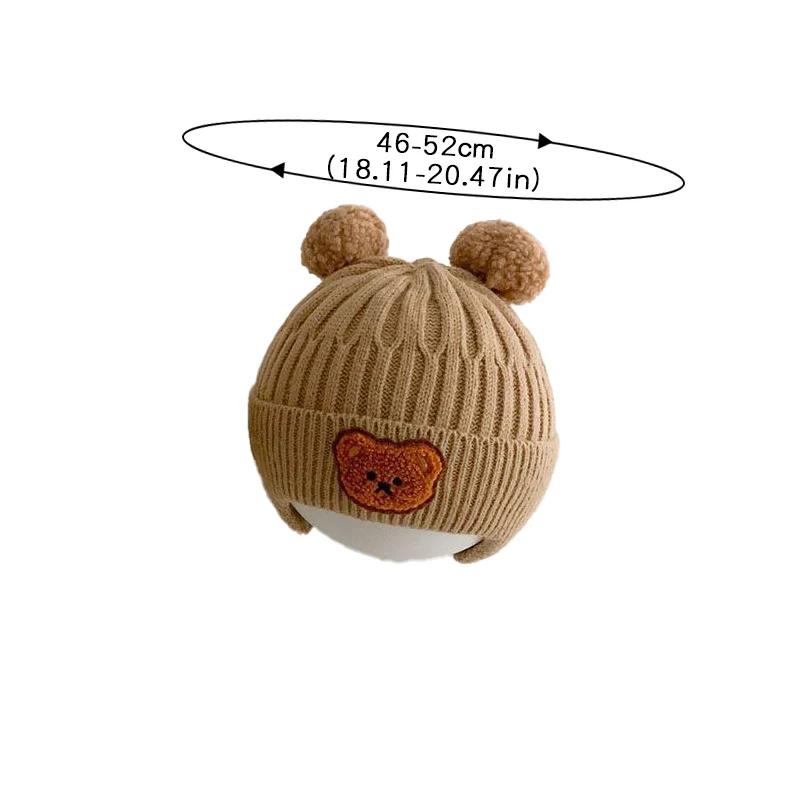 Babywollmütze niedliche Bärenohrenschutzmütze Kinder Winter verdickte warme gestrickte koreanische Version der Babymütze