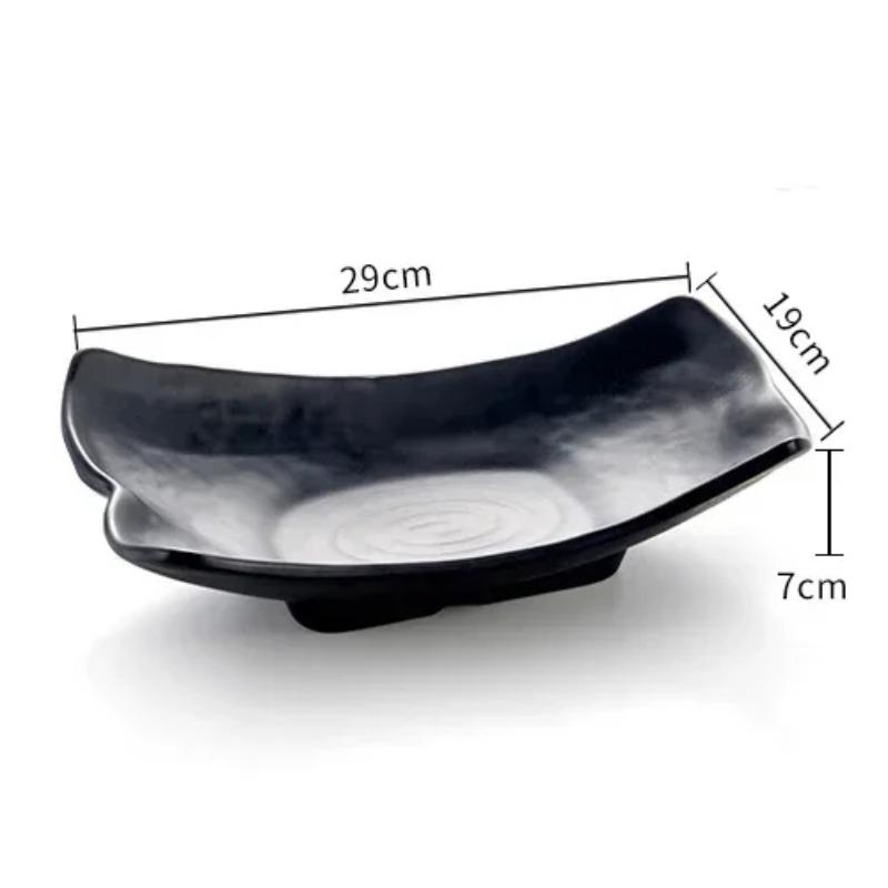 Western Steak Salad Dessert Plate Personality Creative Resistance To Fall Snack Food Grade Plastic Black Frosted Tableware