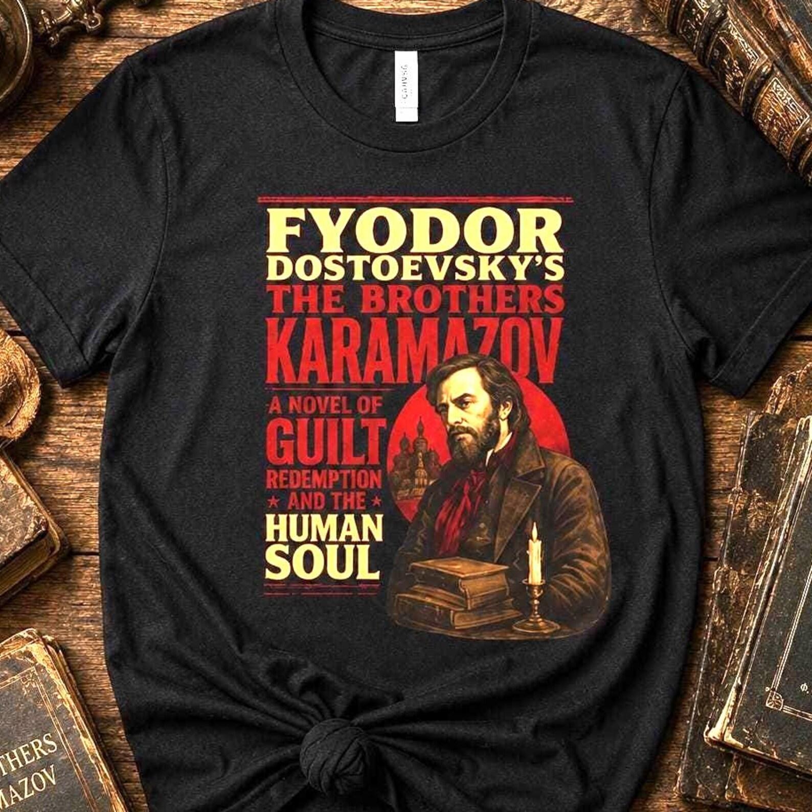 Fyodor Dostoevsky Shirt | The Brothers Karamazov T-Shirt | Vintage Literary Graphic Tee, Russian Literature Gift, Book Lover Novel Apparel L