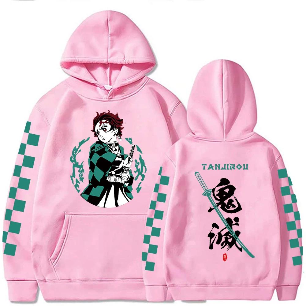 Demon Slayer Japan Anime Plus Size Hoodie Tanjiro Kamado Men Women Sweatshirts Y2k Harajuku Unisex Clothes Tops