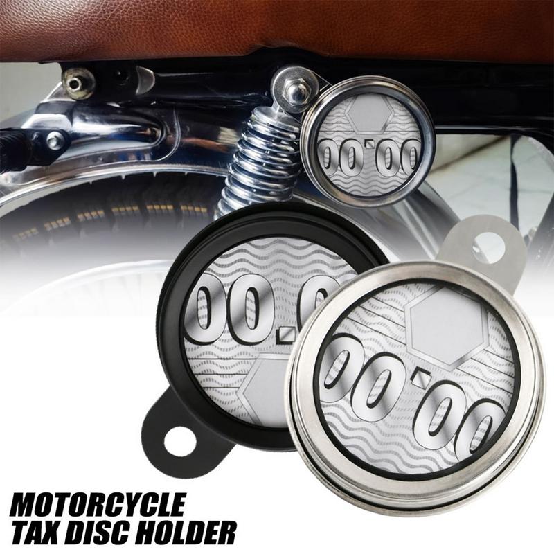 Universal Motorcycle Aluminum Tax Disc Permit Holder Frame License Plate Motorcycle Tube Tax Disc Cylindrical Holder Tax Permit