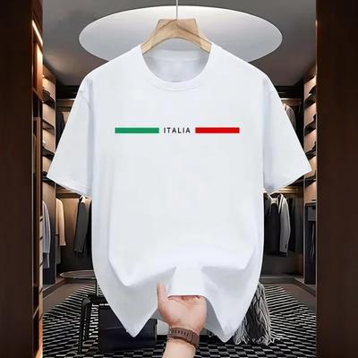 Italian Fashion T-shirt Men's O-neck Short Sleeved Summer Urban Casual T-shirt Home and Outdoor Comfortable Soft Top