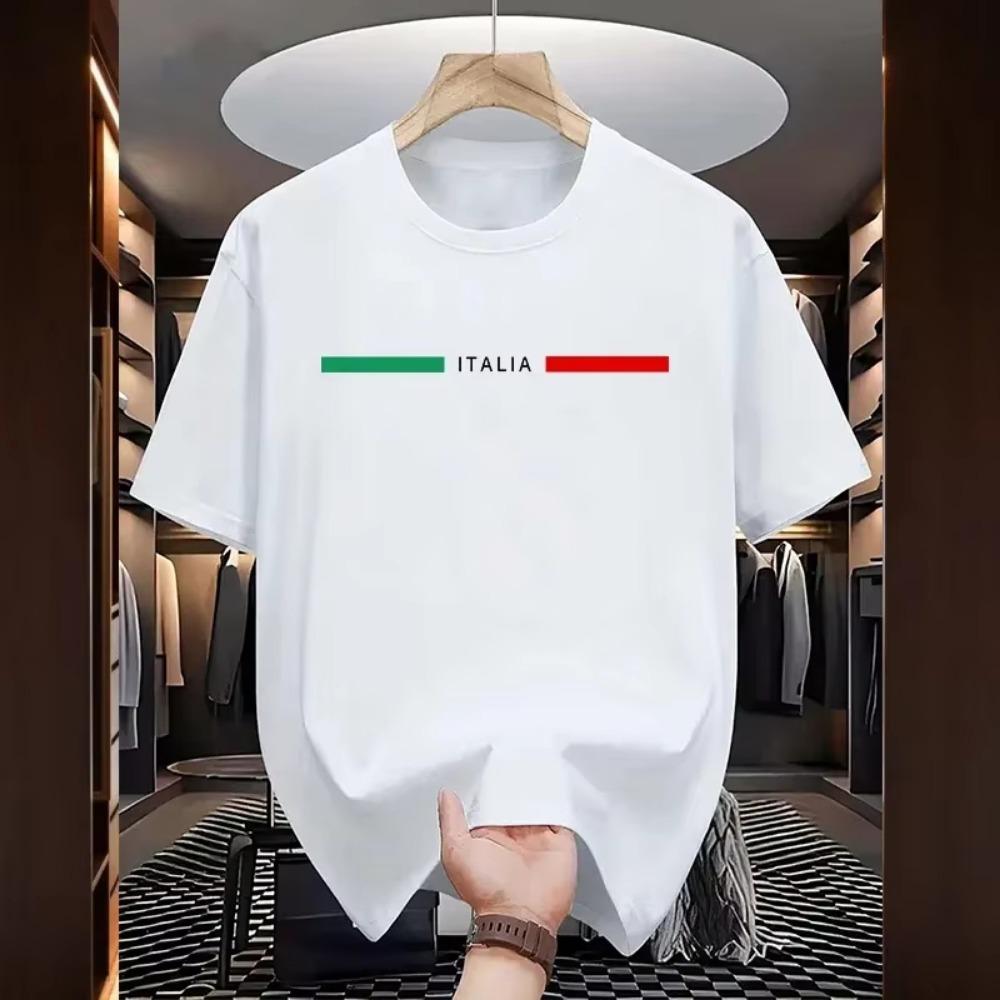 Italian fashion T-shirt men's O-neck short sleeved summer urban casual T-shirt home and outdoor comfortable soft top