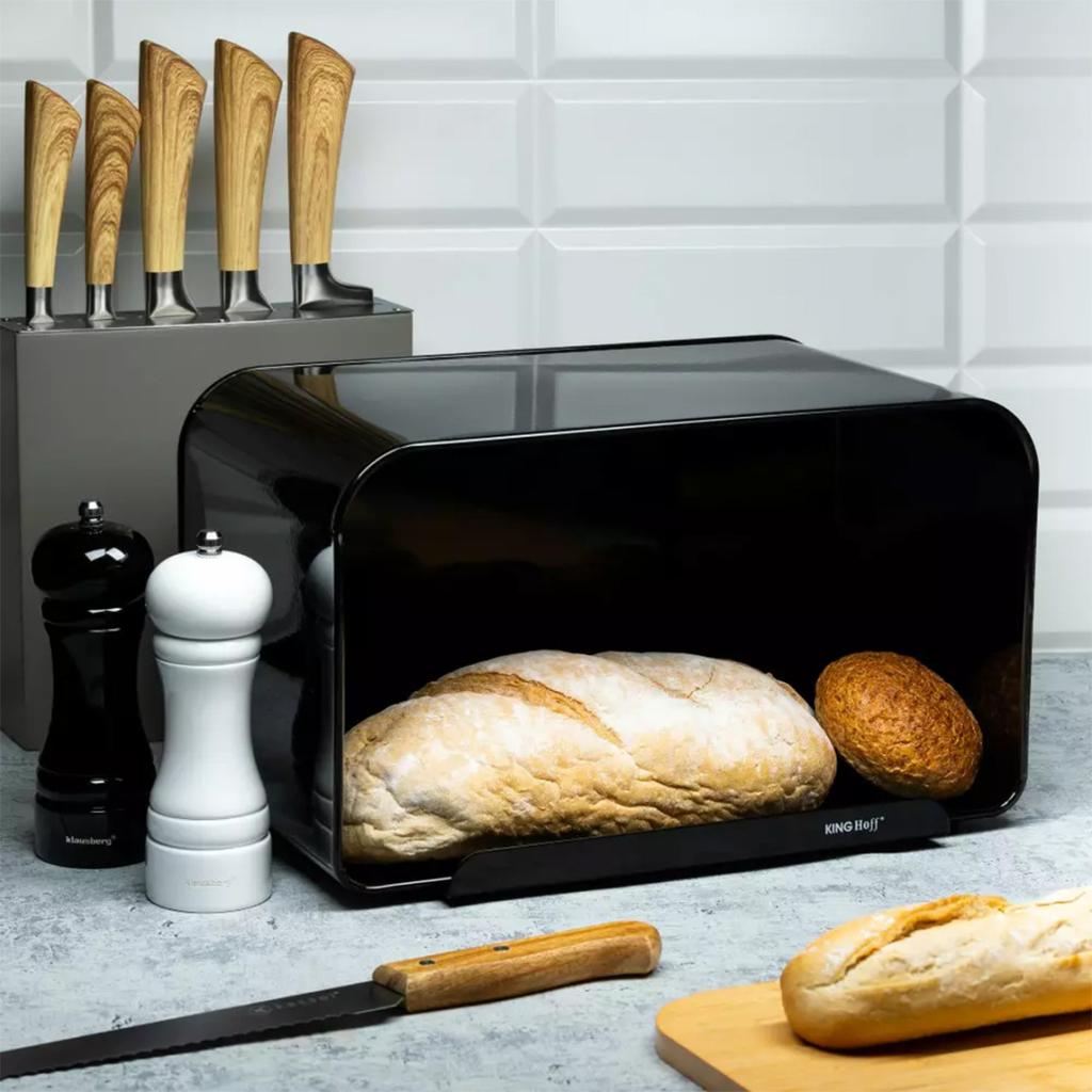 Kinghoff Kh-1071 Stahl-Brotkasten mit Schneidebrett
