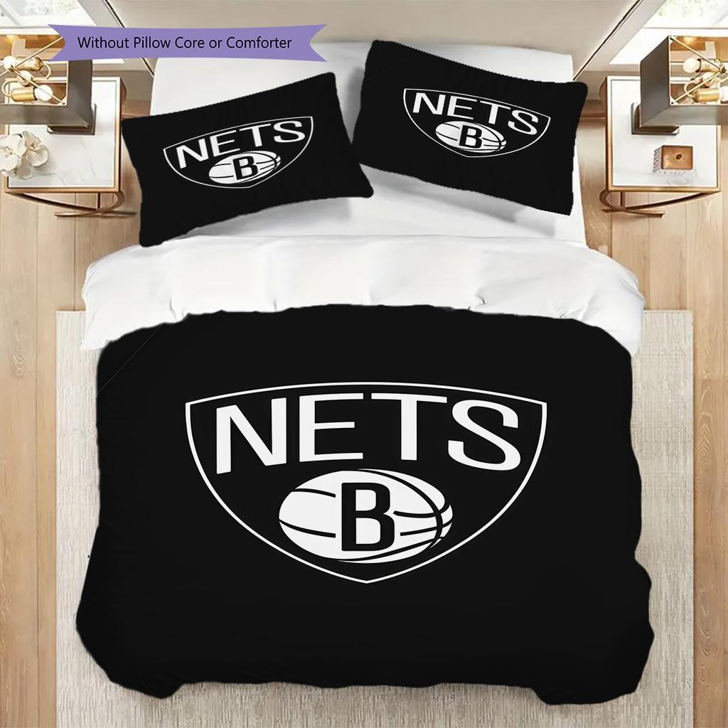 Brooklyn Nets Basketball Legacy Bedding(1 * duvet cover + 2 * pillowcase, without core)Soft and comfortable Bedding set Christmas birthday gift
