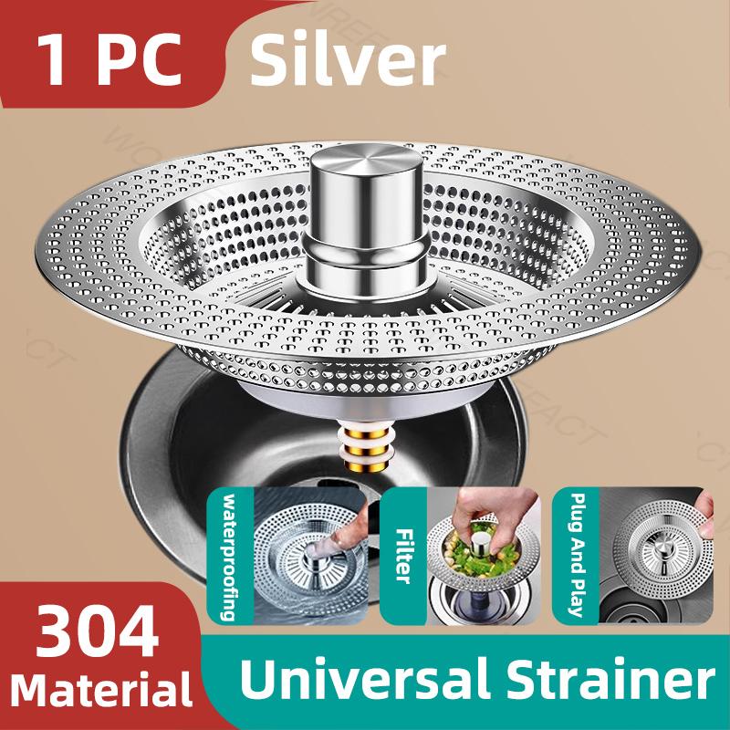 Anti Clogging Sink Food Catcher Basket Kitchen Sink Strainer Universal Kitchen Sink Stopper 304 Stainless Steel