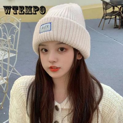 Verdickte Weiche Strickwolle Mütze Damen Warme Herbst- und Winter Ohrenschutz Verdickte Strickmützen