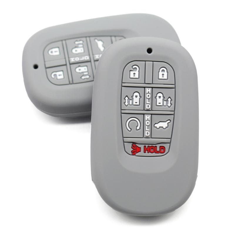 Key Fob Case Shell Cover For Remote 7+2 Button Designs Anti Shock Silicone Cover Non Slip Surfaces Universal Vehicle Fit