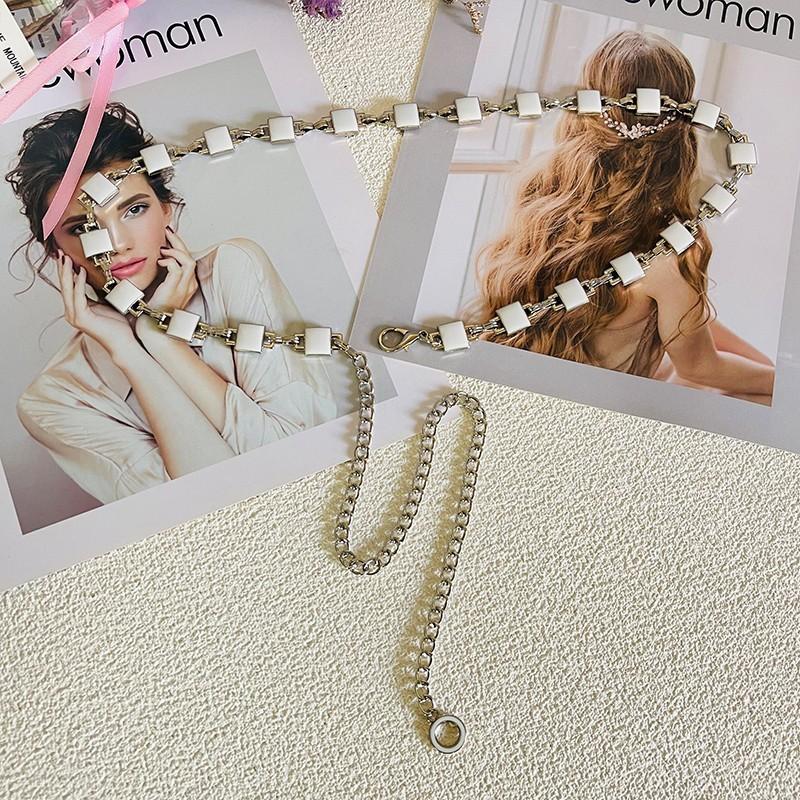 Silver And Gold Doublesided Metal Waist Chain For Women With Versatile Summer And Winter Wear