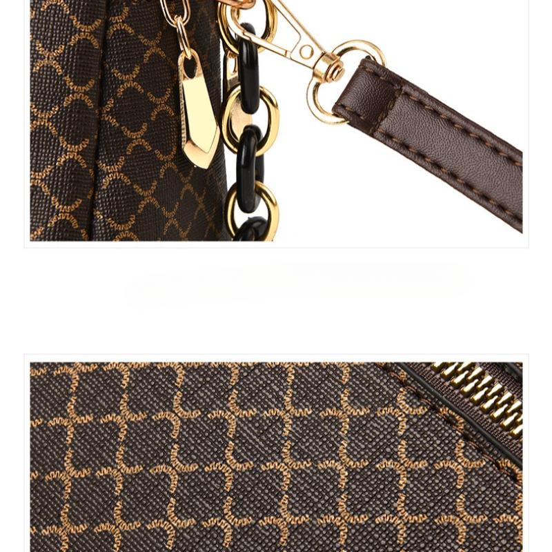 Popular Small Bag, New Printed Women's Shoulder Bag, Soft Leather Double-layer Large Capacity Crossbody Bag