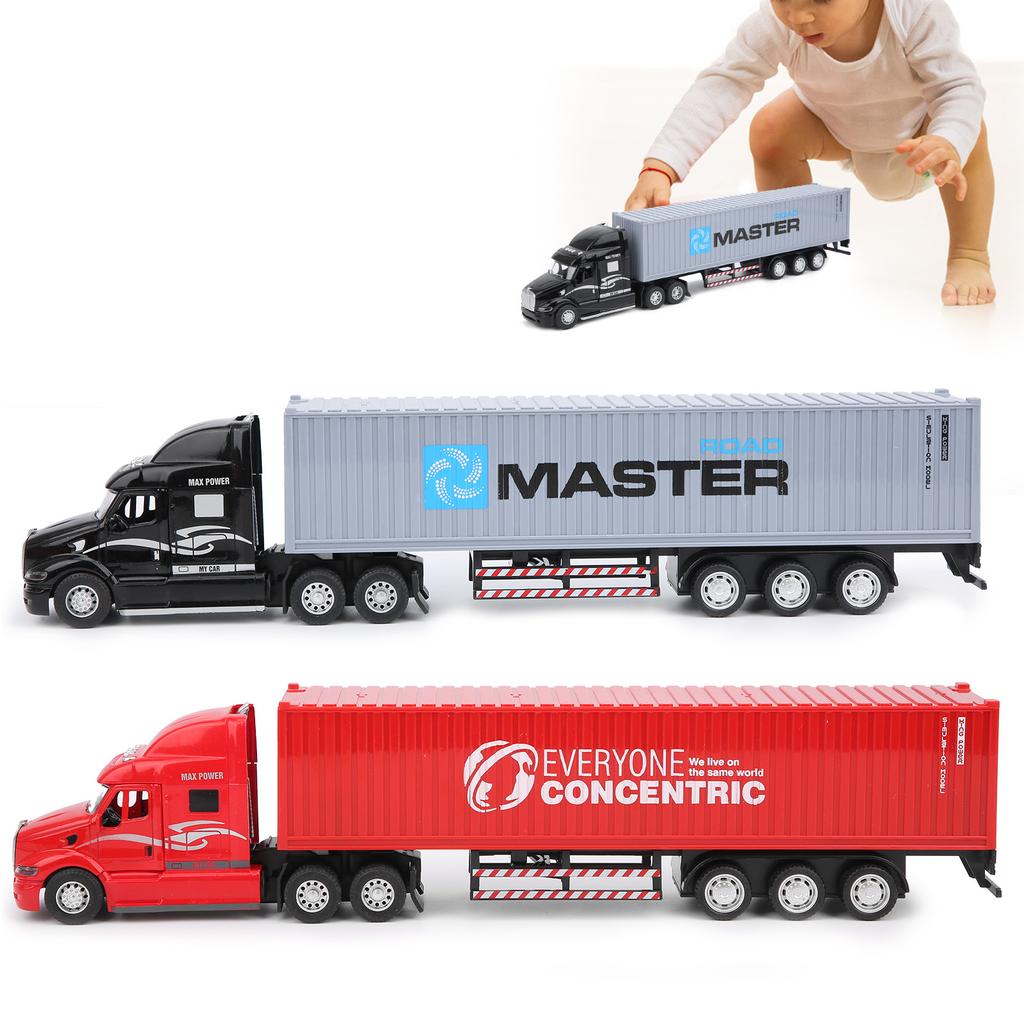 Alloy Car Model Car  Alloy Simulation Container Car Model Children Kid Pull Back Car  with Sound Light Children Car