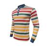 Mens Fashion  Shirts Casual Long Sleeve Shirts Striped V Neck Colorful Blouses Undershirts Tops
